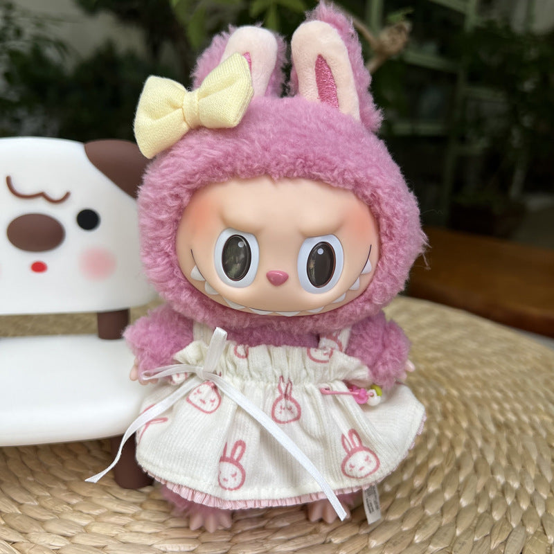 Designed for Labubu Clothes, Adorable Chic Dress Set comptible with 17cm Labubu Dolls, Doll Clothes Compatible with Labubu Accessories (NO Doll)