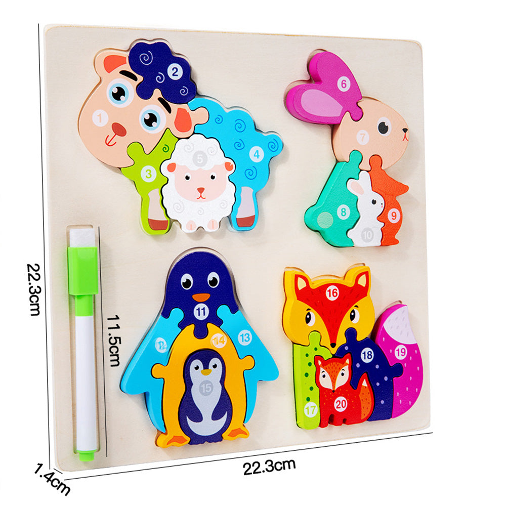 LCM-041502 Peg Puzzles For Toddlers, Wooden Brain Puzzles for Kids, Assembly Puzzles for 1-3 Year Old Boys & Girls