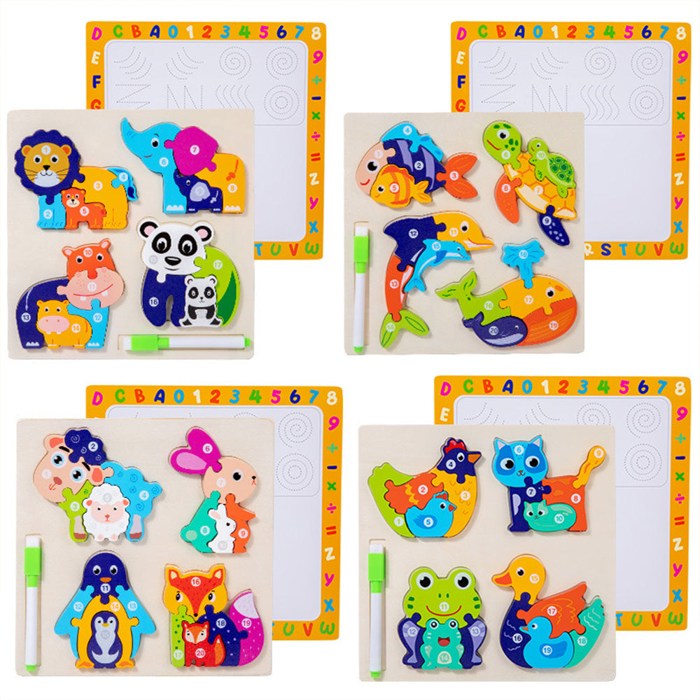 LCM-041502 Peg Puzzles For Toddlers, Wooden Brain Puzzles for Kids, Assembly Puzzles for 1-3 Year Old Boys & Girls