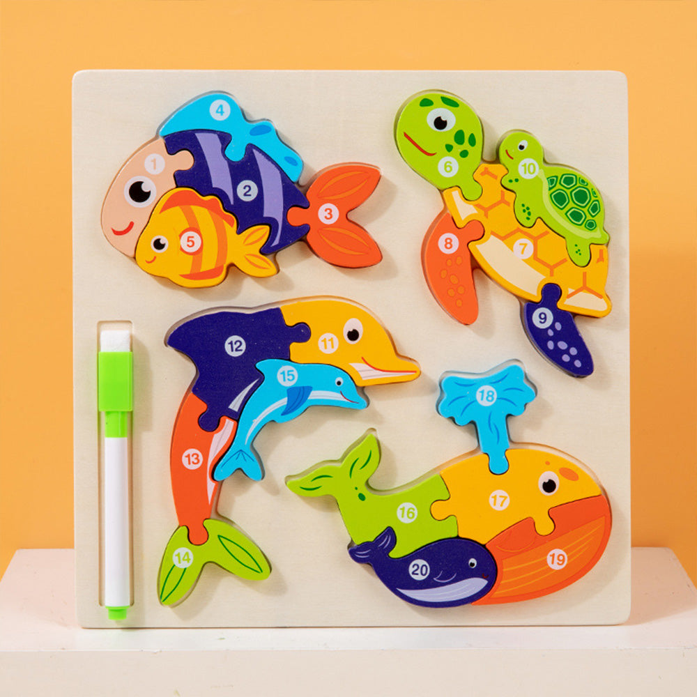 LCM-041502 Peg Puzzles For Toddlers, Wooden Brain Puzzles for Kids, Assembly Puzzles for 1-3 Year Old Boys & Girls