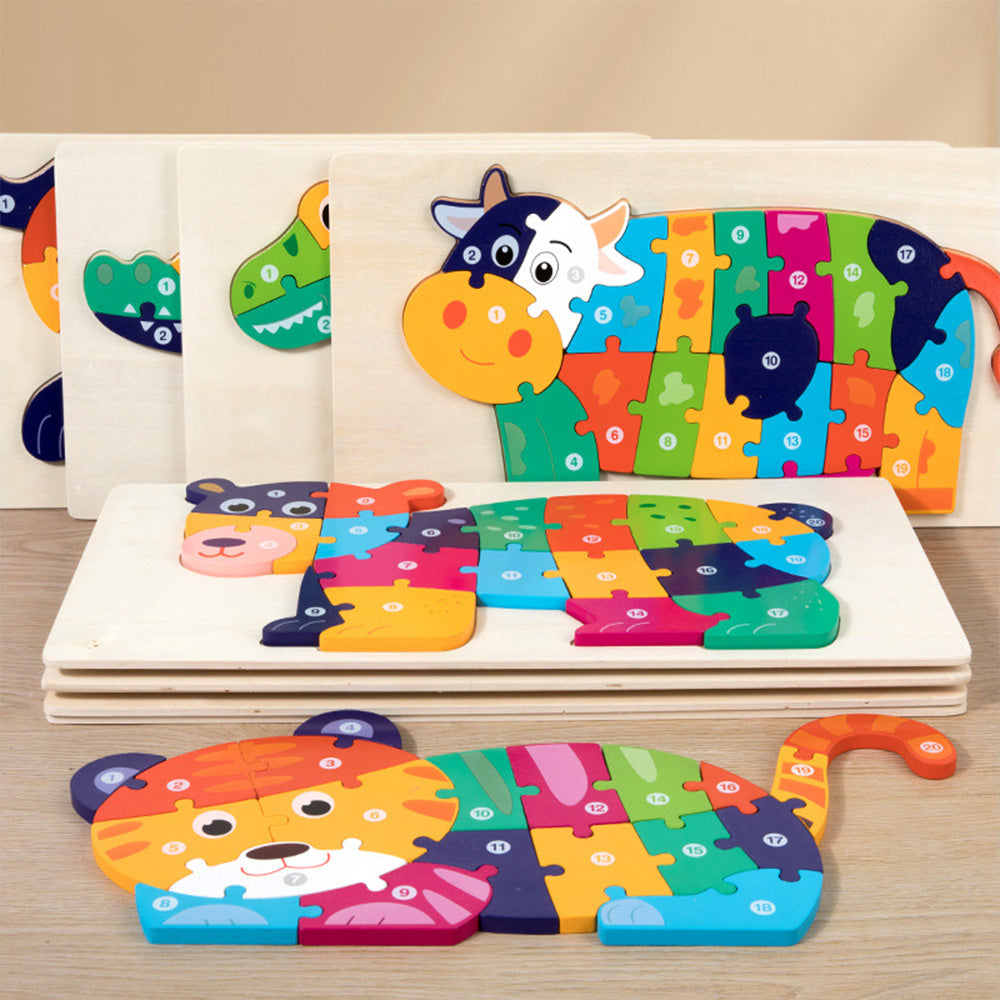 LCM-041602 Wooden Brain Puzzles for Kids, Peg Puzzles For Toddlers, Montessori Educational Learning Puzzles Set for 1-3 Year Old Boys & Girls
