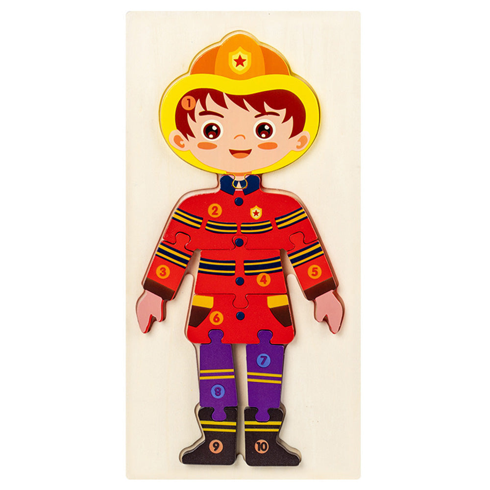 People Who Help Us Peg Puzzles For Toddlers, 11.8 x 5.9 Inch Wooden Puzzles Mix and Match Cognition Community Number The People Puzzle Diversity Educational Toys Wood Play Learning Toy.