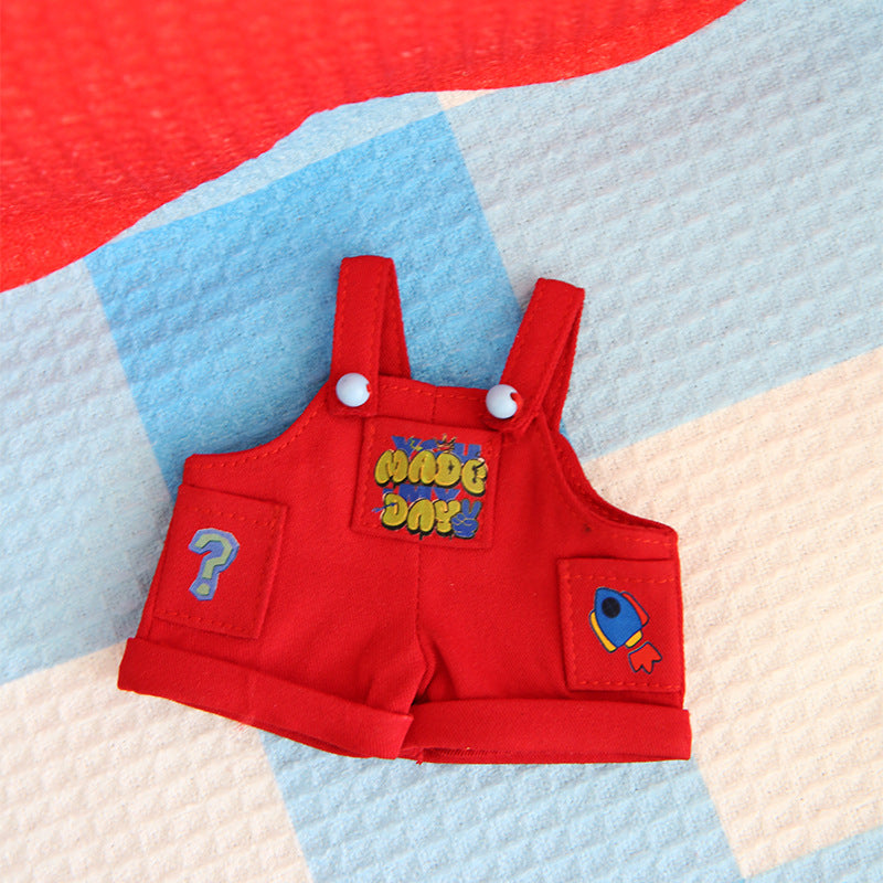 17 Cm Doll Clothes (No Doll) - Premium Doll Clothing & Accessories, Casual Doll Clothes & Accessories - Striped T-Shirt + Overalls