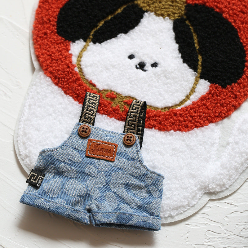 Denim Overalls For 17cm Dolls(NO Doll), Stylish Adorable Dolls Clothes Accessories, Cute Clothes For Dress Up Unique Style