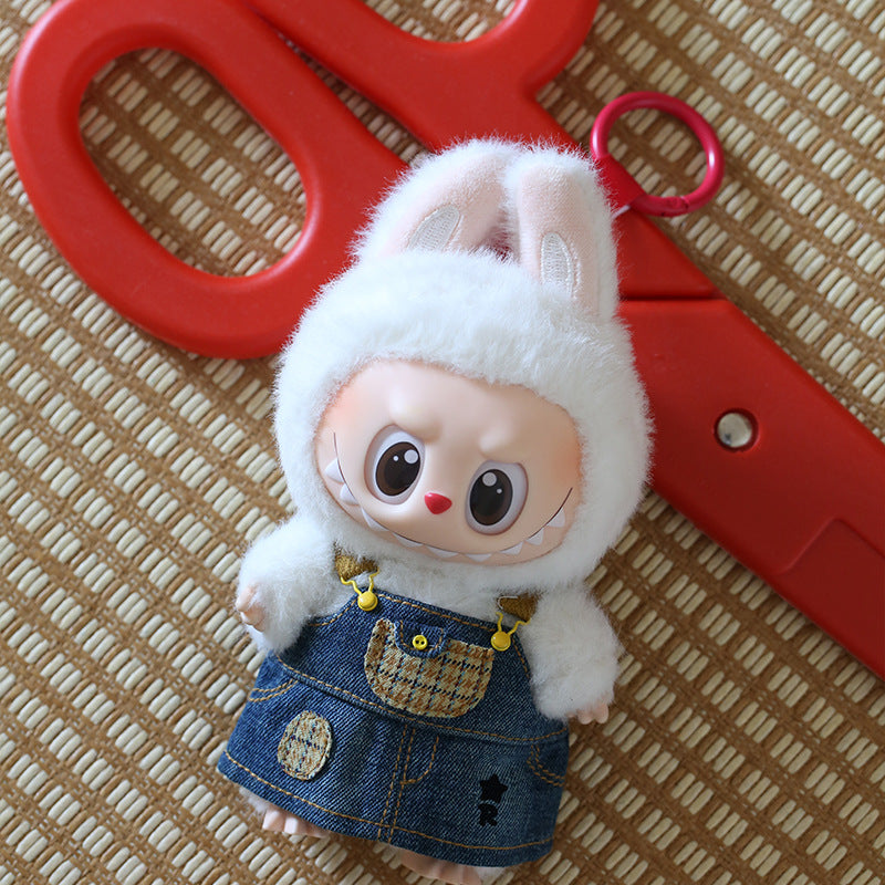 Denim Overall Dress For 17cm Dolls Accessories, Clothes For Dolls Outfit(NO Doll)