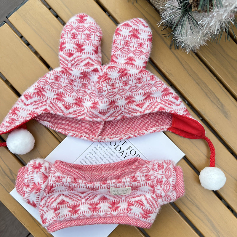 Christmas Costume Set Clothes for Labubu 17cm/40cm Dolls,Premium Festive Outfit with Santa Hat & Ornament Accessories, Collector's Doll Clothing (Doll Not Included)
