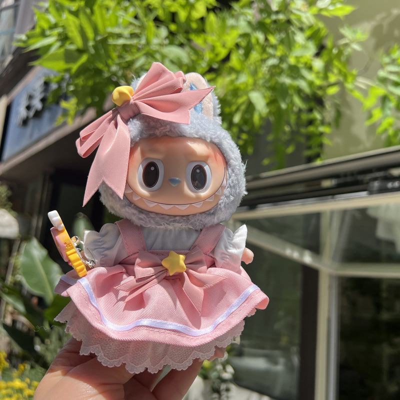 Designer Clothes for Dolls Accessories15cm /17cm Doll Clothing Set Replacement Pink Outfit 3Pcs Set