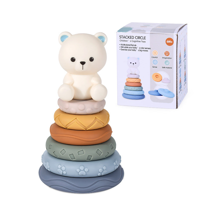 Montessori Toys Soft Stacking Building Blocks Rings Balls Sets 3 in 1 Baby Toys Bundle for Babies 6-12 Months Sensory Toys for Toddlers 1-3 Teething Bath Toys for Infants Learning Toy