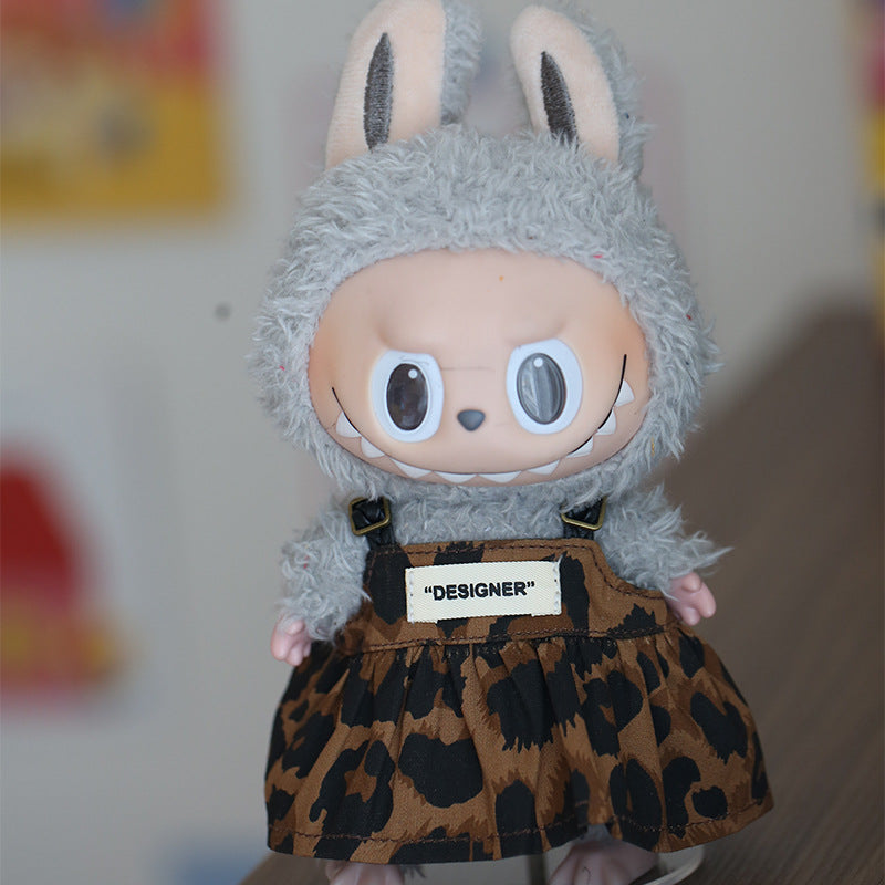 17cm Clothes Set(NO Doll),Leopard Print Overall Dress For 17cm Dolls,Stylish Adorable Dolls Clothes Accessories,Cute Clothes For Dress Up Unique Style