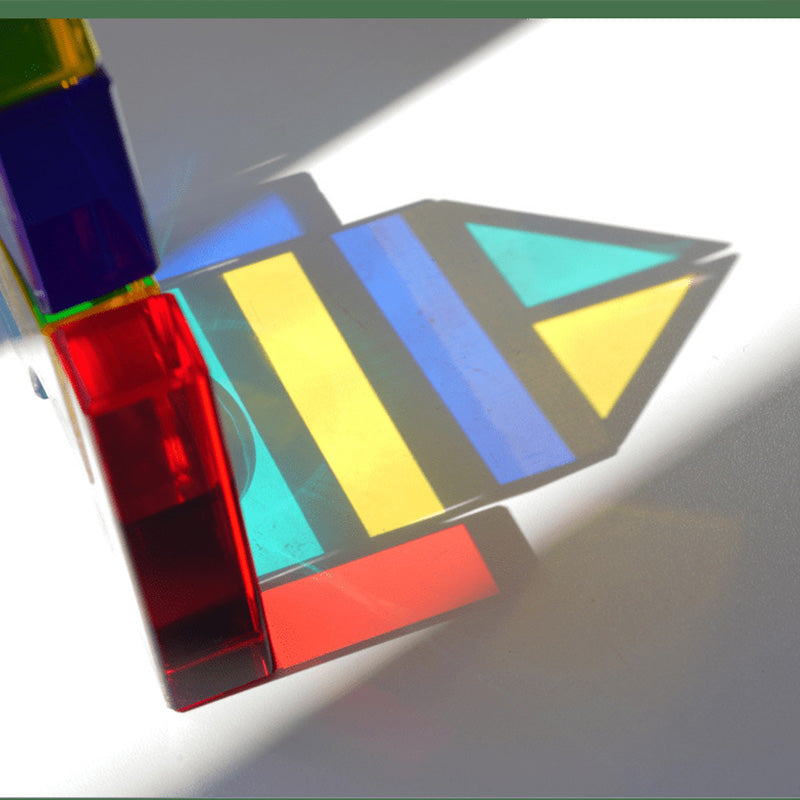 B016 Gemstone Building Blocks Set, Rainbow Sensory Toys, Preschool Stacking Toy for Kids