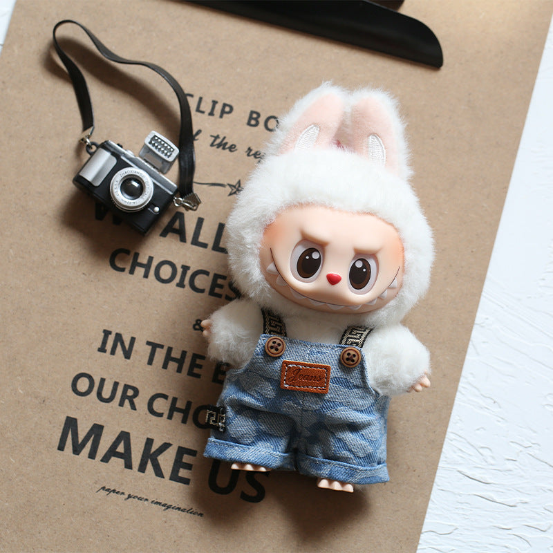 Denim Overalls For 17cm Dolls(NO Doll), Stylish Adorable Dolls Clothes Accessories, Cute Clothes For Dress Up Unique Style