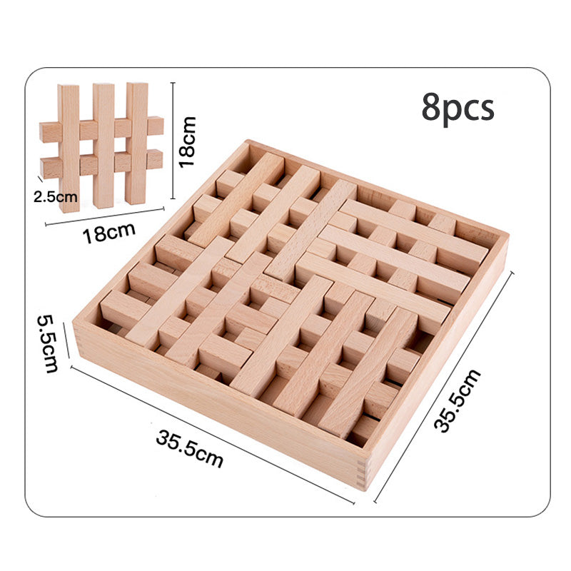 B019 Wooden Rainbow Building Blocks Cube Gem Stacking Blocks Toys