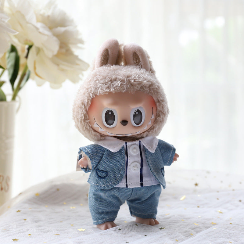 Designed for Labubu Clothes, Adorable Chic Dress Set comptible with 17cm Labubu Dolls, Doll Clothes Compatible with Labubu Accessories (NO Doll)