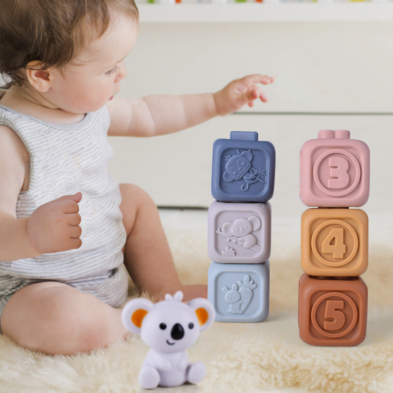 Montessori Toys Soft Stacking Building Blocks Rings Balls Sets 3 in 1 Baby Toys Bundle for Babies 6-12 Months Sensory Toys for Toddlers 1-3 Teething Bath Toys for Infants Learning Toy