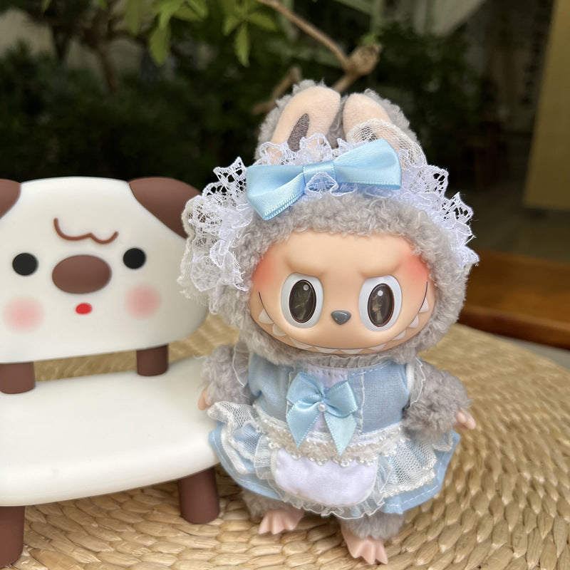 Designed for Labubu Clothes, Adorable Chic Dress Set comptible with 17cm Labubu Dolls, Doll Clothes Compatible with Labubu Accessories (NO Doll)