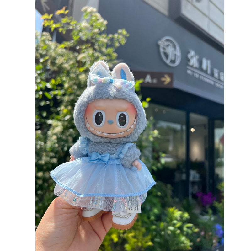 Designed for Labubu Clothes, Adorable Chic Dress Set comptible with 17cm Labubu Dolls, Doll Clothes Compatible with Labubu Accessories (NO Doll)