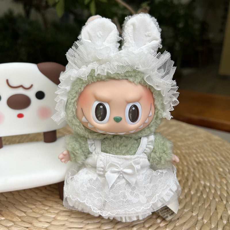 Designed for Labubu Clothes, Adorable Chic Dress Set comptible with 17cm Labubu Dolls, Doll Clothes Compatible with Labubu Accessories (NO Doll)