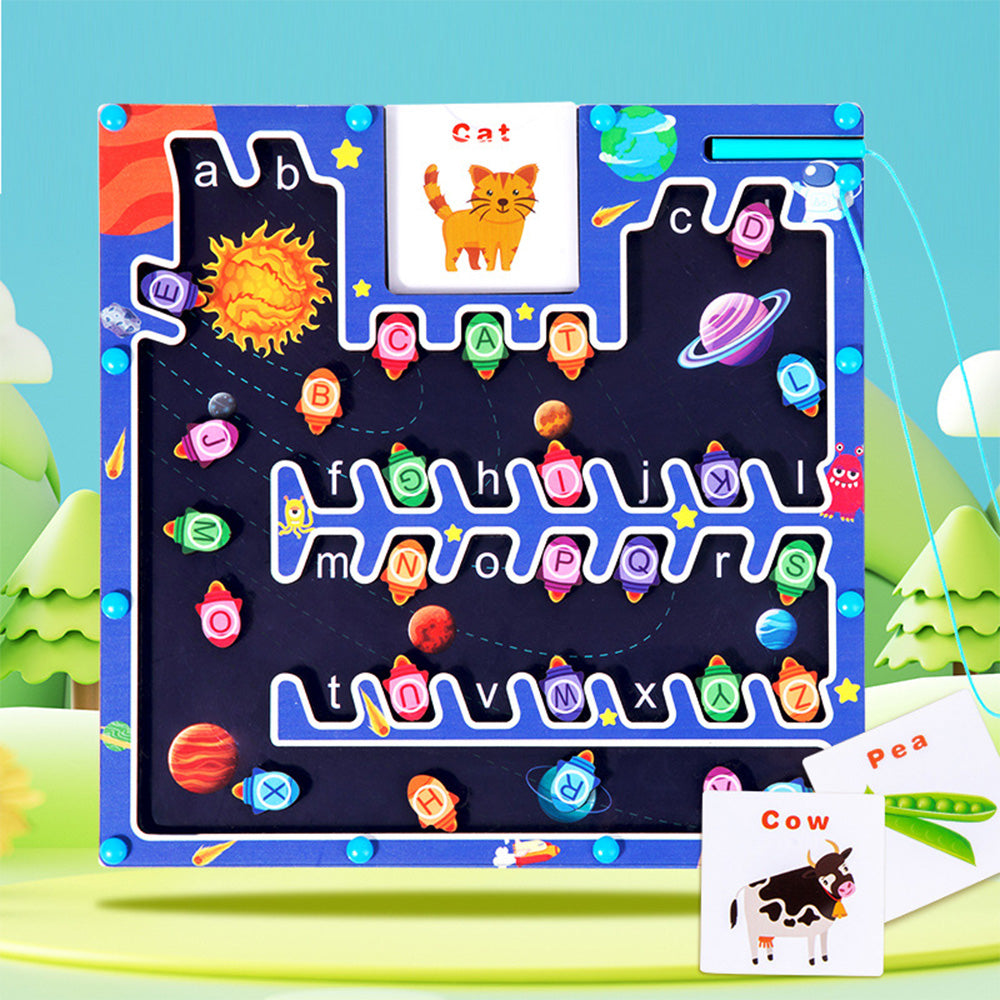 QT-24012601 Magnetic Color and Number Maze,Montessori Toy for 2-5 Years Old Girls,Wooden Magnet Balls Puzzles,Toddler Busy Board Game