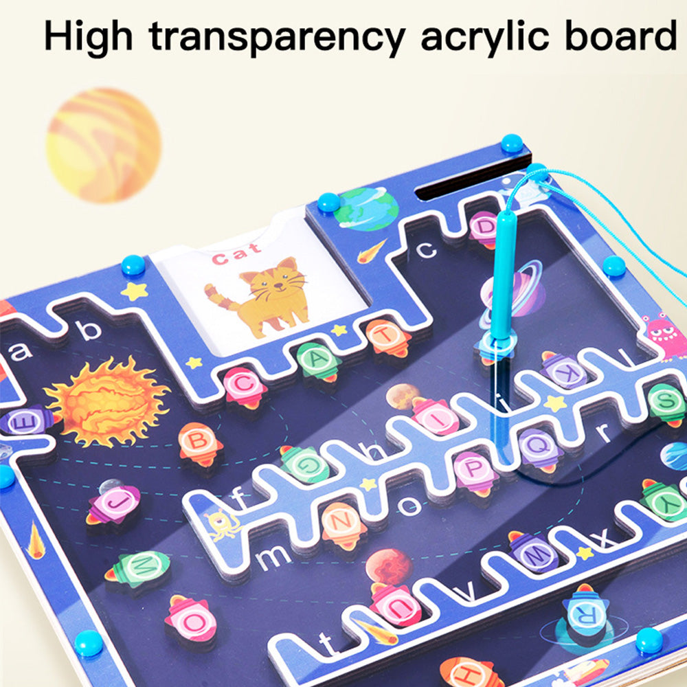 QT-24012601 Magnetic Color and Number Maze,Montessori Toy for 2-5 Years Old Girls,Wooden Magnet Balls Puzzles,Toddler Busy Board Game