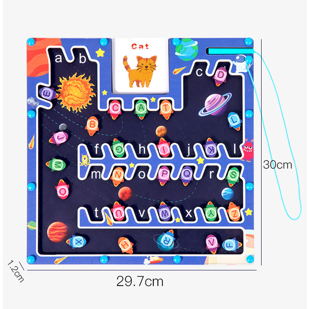 QT-24012601 Magnetic Color and Number Maze,Montessori Toy for 2-5 Years Old Girls,Wooden Magnet Balls Puzzles,Toddler Busy Board Game