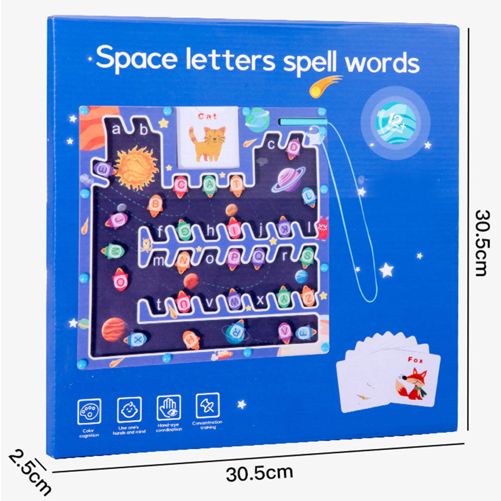QT-24012601 Magnetic Color and Number Maze,Montessori Toy for 2-5 Years Old Girls,Wooden Magnet Balls Puzzles,Toddler Busy Board Game