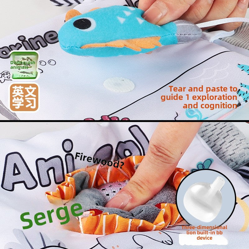 Baby Books Toys, High Contrast Black and White Books Non Toxic Fabric Touch and Feel Crinkle Cloth Books Early Educational Stimulation Toys for Infants Toddlers, Baby Gift Soft Toys Mirror