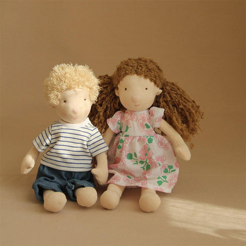 10" Handmade Waldorf Doll , Soft Girl Rag With Cute Stuffed Plush, Ideal First for Babies & Toddlers