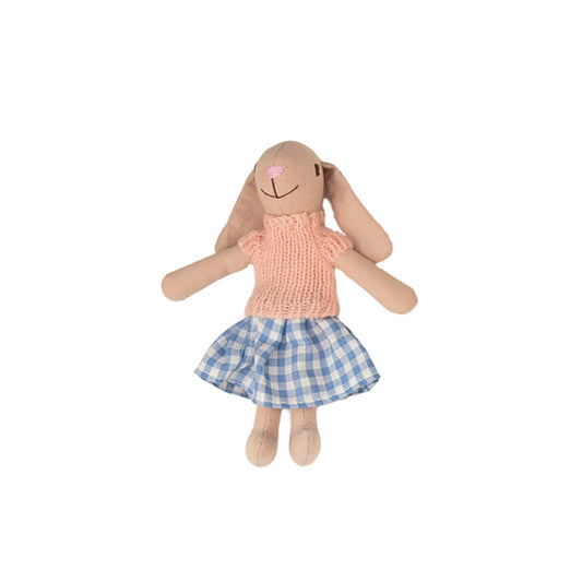 F-D004 Bunny Toys for Kids, Easter Bunny, Hand Made Rabbit Family Dolls with Removable Clothes, Suitable for Infants, Boys and Girls, Dollhouse People, Easter Basket Essentials