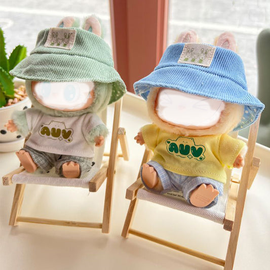 Cute Hat & Outfit Set for Labubu 17cm Dolls, Adorable Dress-Up Accessories for Labubu Doll,No Doll