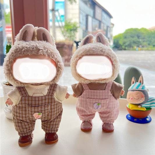 Clothes for Labubu Doll, Cute Hat & Outfit Set for Labubu 17cm Dolls, Adorable Dress-Up Accessories for Labubu Doll,No Doll