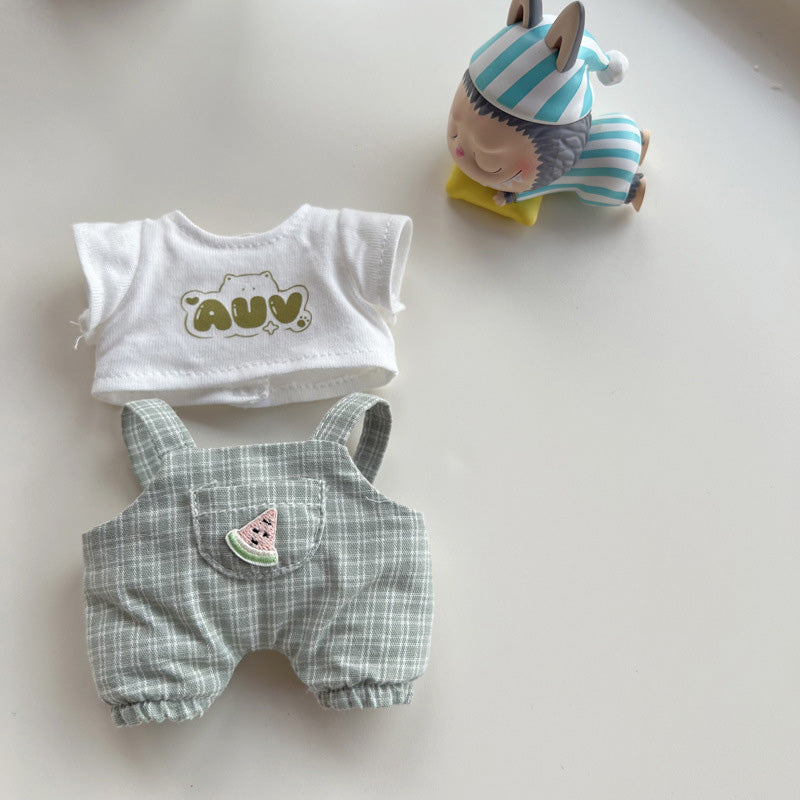 Clothes for Labubu Doll, Cute Hat & Outfit Set for Labubu 17cm Dolls, Adorable Dress-Up Accessories for Labubu Doll,No Doll