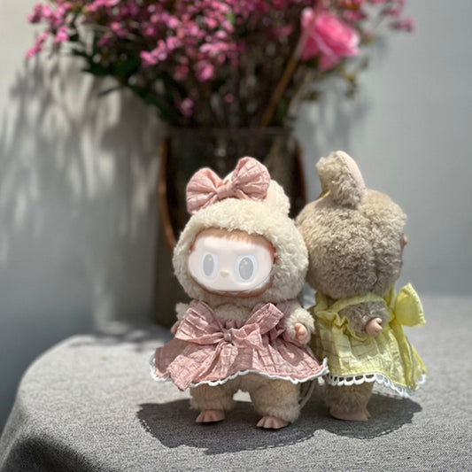 Clothes for Labubu Doll, Cute Hat & Outfit Set for Labubu 17cm Dolls, Adorable Dress-Up Accessories for Labubu Doll,No Doll