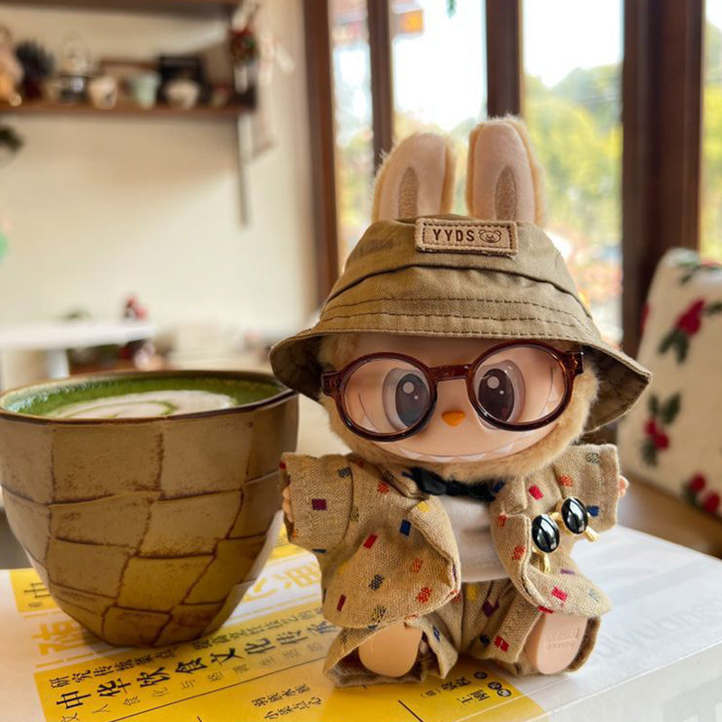 17cm Plush Doll Clothes Coat Shirt Pants Vest Belt Tie Accessories Suit 8in Doll Dress Up