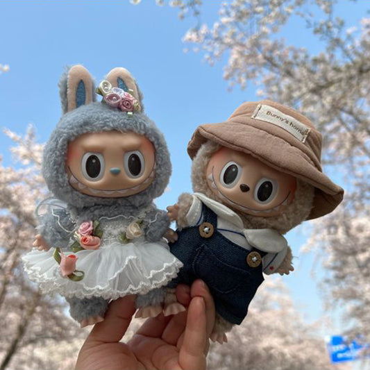 Designed for Labubu Clothes, Adorable Chic Dress Set for 17cm Labubu Dolls, Doll Clothes for Labubu Accessories (NO Doll)