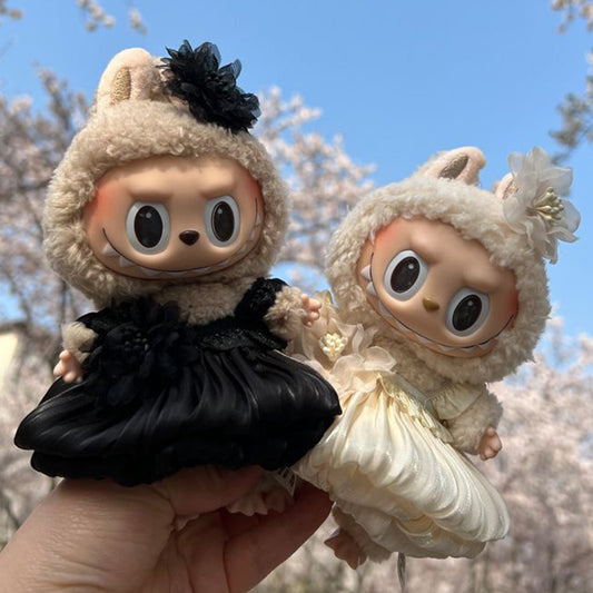 Designed for Labubu Clothes, Adorable Chic Dress Set for 17cm Labubu Dolls, Doll Clothes for Labubu Accessories (NO Doll)