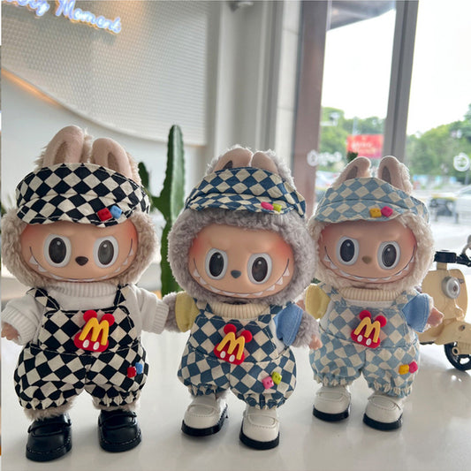 Designed for Labubu Clothes, Adorable Chic Dress Set for 17cm Labubu Dolls, Doll Clothes for Labubu Accessories (NO Doll)
