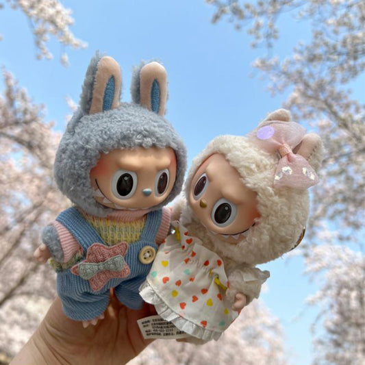 Designed for Labubu Clothes, Adorable Chic Dress Set for 17cm Labubu Dolls, Doll Clothes for Labubu Accessories (NO Doll)