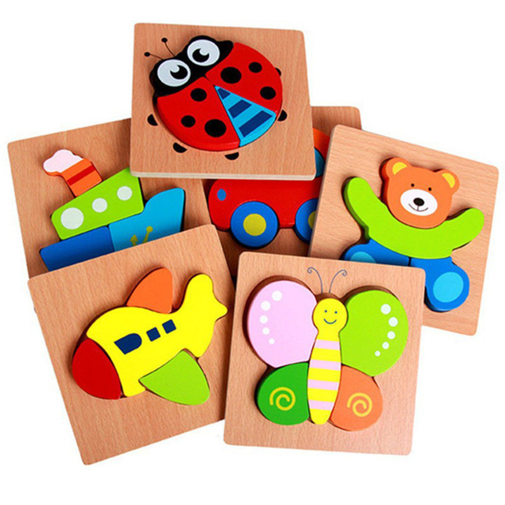 JM-1110 Wooden Toddler Puzzles, Animal Montessori Toys for 1-3 Year Old Boys & Girls, Learning Educational Preschool Toys, Great Gifts for 1 2 3 Year Olds