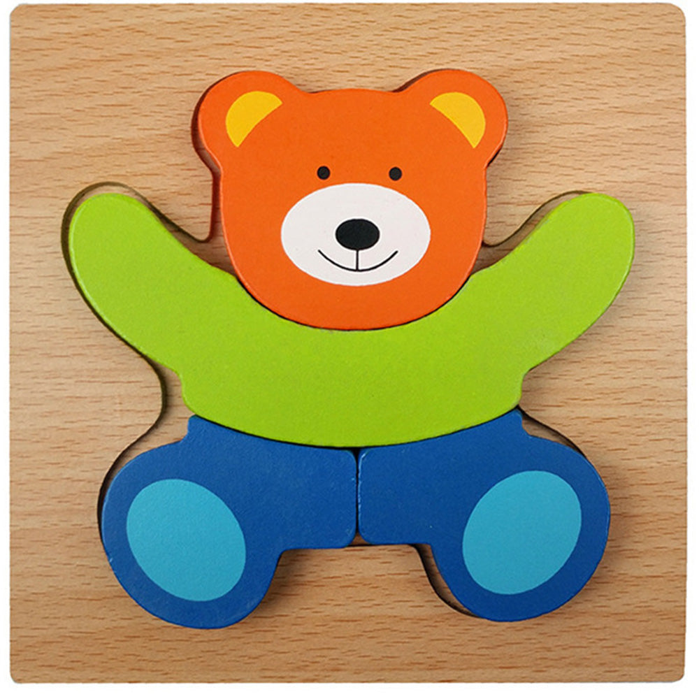 JM-1110 Wooden Toddler Puzzles, Animal Montessori Toys for 1-3 Year Old Boys & Girls, Learning Educational Preschool Toys, Great Gifts for 1 2 3 Year Olds
