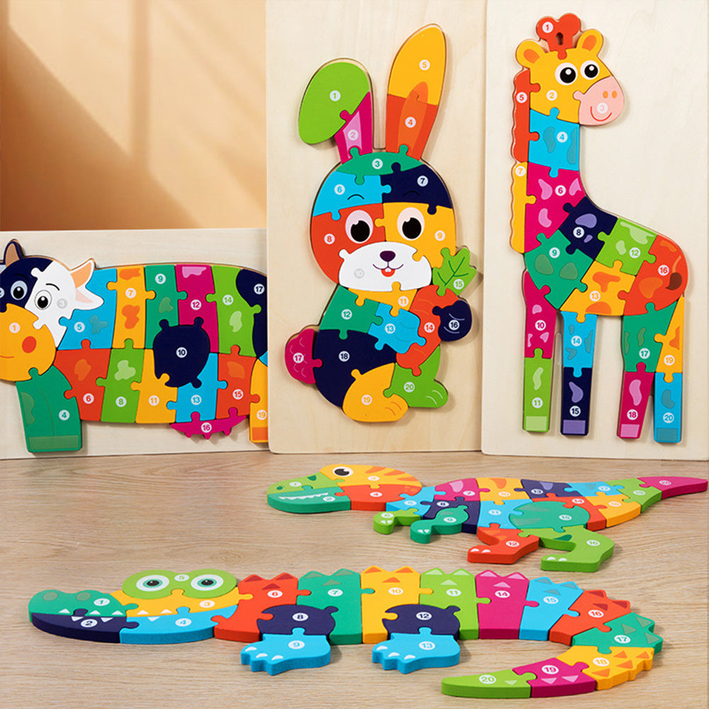 LCM-041602 Wooden Brain Puzzles for Kids, Peg Puzzles For Toddlers, Montessori Educational Learning Puzzles Set for 1-3 Year Old Boys & Girls