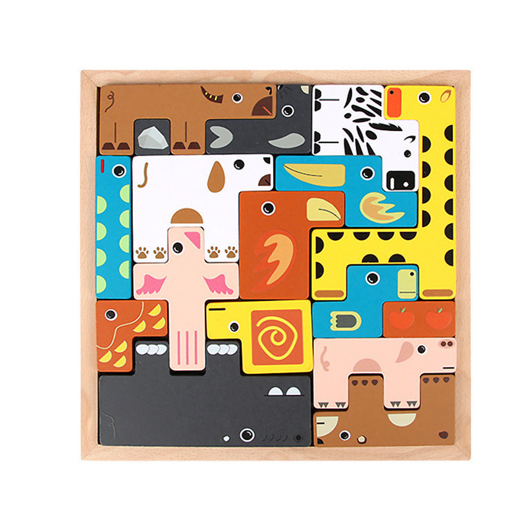 Wooden Blocks Puzzle Russian Blocks for Kids Age 3 4 5 Years Old, Children's Puzzle Game Board Learning Education Montessori Toddler Puzzle Wooden Toys for Kids Birthday Party Gift