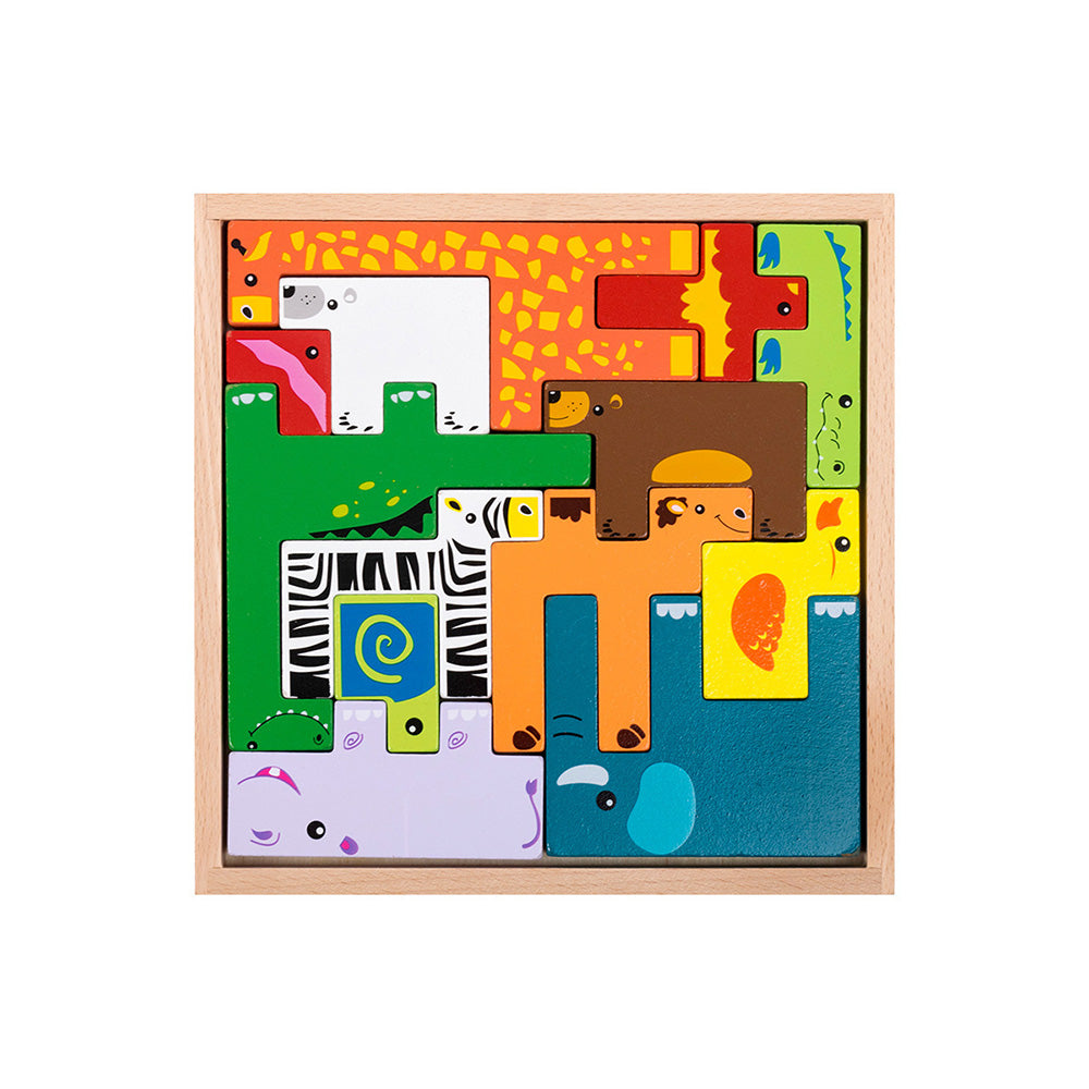 Wooden Blocks Puzzle Russian Blocks for Kids Age 3 4 5 Years Old, Children's Puzzle Game Board Learning Education Montessori Toddler Puzzle Wooden Toys for Kids Birthday Party Gift