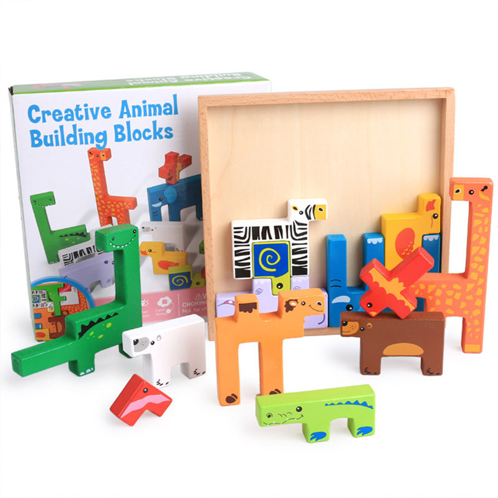 Wooden Blocks Puzzle Russian Blocks for Kids Age 3 4 5 Years Old, Children's Puzzle Game Board Learning Education Montessori Toddler Puzzle Wooden Toys for Kids Birthday Party Gift