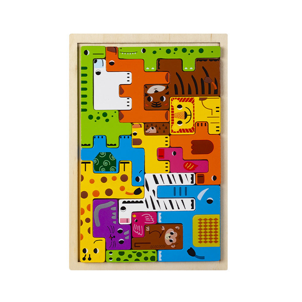 Wooden Blocks Puzzle Russian Blocks for Kids Age 3 4 5 Years Old, Children's Puzzle Game Board Learning Education Montessori Toddler Puzzle Wooden Toys for Kids Birthday Party Gift