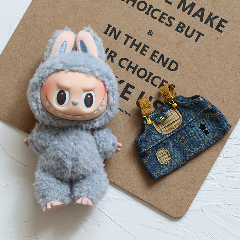 Denim Overall Dress For 17cm Dolls Accessories, Clothes For Dolls Outfit(NO Doll)