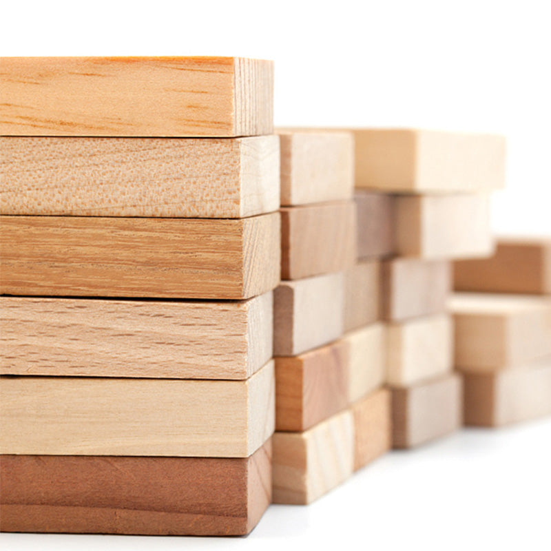 B018 Wooden Building Blocks Set for Kids，3 Wood House, Montessori Stacking Toy for Toddlers
