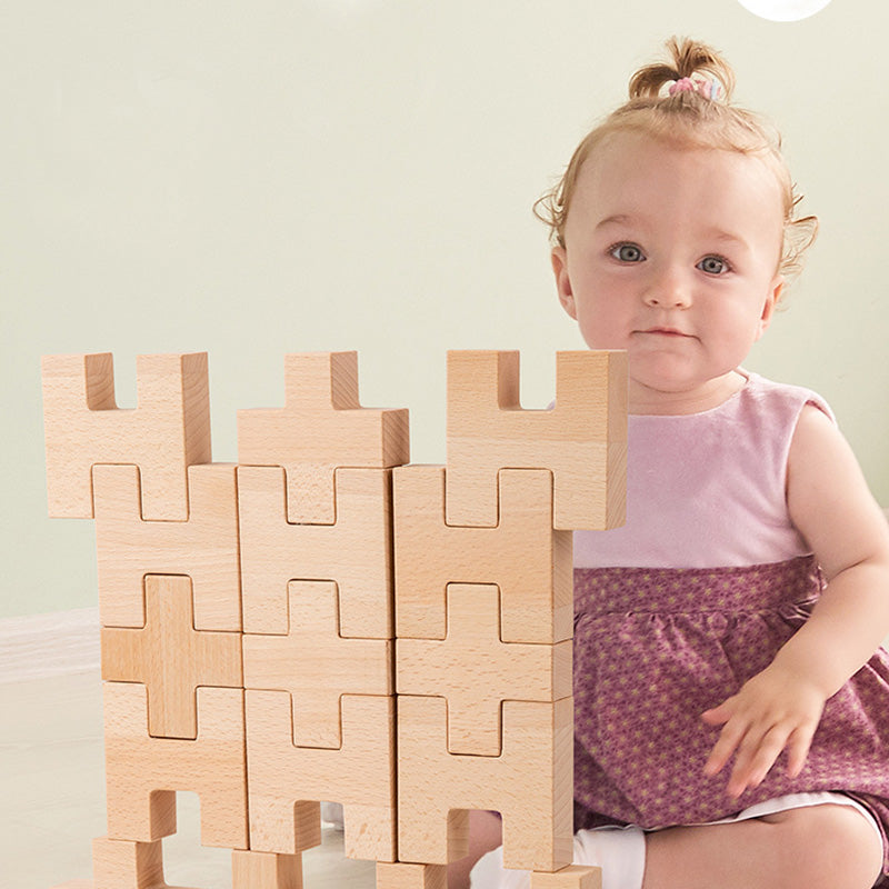 B019 Wooden Rainbow Building Blocks Cube Gem Stacking Blocks Toys