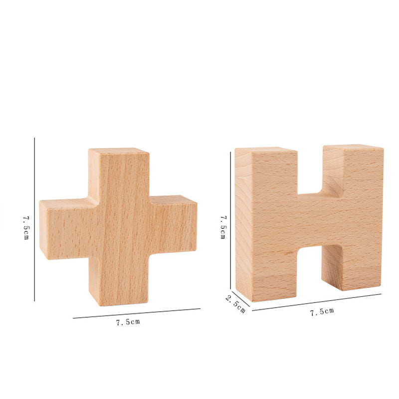 B019 Wooden Rainbow Building Blocks Cube Gem Stacking Blocks Toys