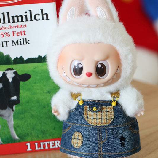 Denim Overall Dress For 17cm Dolls Accessories, Clothes For Dolls Outfit(NO Doll)