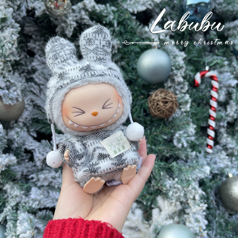 Christmas Costume Set Clothes for Labubu 17cm/40cm Dolls,Premium Festive Outfit with Santa Hat & Ornament Accessories, Collector's Doll Clothing (Doll Not Included)
